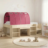 Bed Frame with Tunnel 3 pcs Sonoma Oak and Red Engineered Wood 3423627