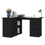 ZNTS Corner Desk Black 145x100x76 cm Engineered Wood 801090