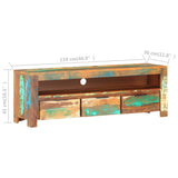 ZNTS TV Cabinet 119x30x41 cm Solid Reclaimed Wood 320208