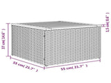 Garden Table Beige 55x55x37 cm Poly Rattan and Acacia Wood 366064