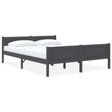 Bed Frame Grey Solid pinewood, plywood Double Tough Bed Frame 322126