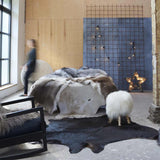 Real Cowhide Rug Black 180x220 cm 376701