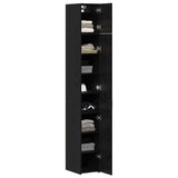 Slim Storage Cabinet Black oak 30 x 42.5 x 225 cm 3365629