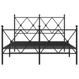 Metal Bed Frame without Mattress with Footboard Black 120x200cm 376518