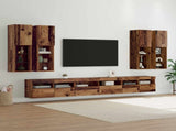 TV Wall Cabinet Set Wall-mounted 7 pcs Old Wood Engineered Wood 3402797