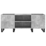 Record Cabinet Concrete Grey 121x38x48 cm Engineered Wood 831688