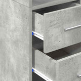 Slim Storage Cabinet Concrete Grey 30x42.5x225 cm Engineered Wood 3281269
