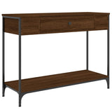 Console Table Brown Oak 100x34.5x75 cm Engineered Wood 834164