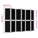 Room Divider 6 Panels Brown Solid Wood Paulownia 358825