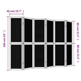 Room Divider 6 Panels Brown Solid Wood Paulownia 358825