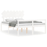 Senior Bed without Mattress White King Size Solid Wood 3195552