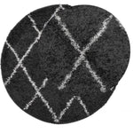 ZNTS Shaggy Rug High Pile Modern Black and Cream Ø 280 cm 375425