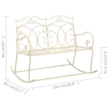 Garden Bench 104 cm Iron Antique White 45436