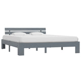 Bed Frame Grey Solid Pine Wood and Plywood 160x200 cm Durable 283170