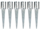 Ground Spikes 6 pcs Silver 8x61 cm Galvanised Steel 145430