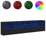 Sideboard with LED Lights Black 283x37x67 cm 3209017