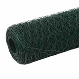Chicken Wire Fence Steel with PVC Coating 25x1.5 m Green 143264