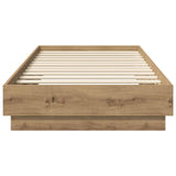 Floor Bed Frame Artisan Oak 80 x 200 cm Engineered Wood 8009074