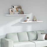 Wall Shelf 2 pcs White Marble 120 x 23.5 x 4 cm Engineered Wood 42019978
