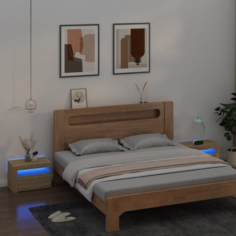 Bedside Cabinets 2 pcs with LEDs Sonoma Oak 60x35x40 cm 3080737