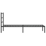 Metal Bed Frame without Mattress with Headboard Black 80x200cm 355356