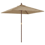 Garden Parasol with Wooden Pole Taupe 198x198x231 cm 363186