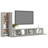 3 Piece TV Cabinet Set Concrete Grey Engineered Wood 3079095
