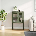 ZNTS Highboard Olive Green 68x39x107 cm Steel 853378