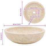 Sink 40x12 cm Marble Cream 142775