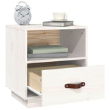 Bedside Cabinet White 40x34x45 cm Solid Wood Pine 818297