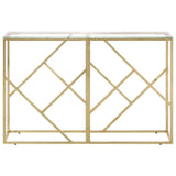 Console Table Gold Stainless Steel and Tempered Glass 349994
