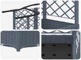 Raised Bed with Trellis and Roof Light Grey 163 x 40 x 126 cm 42032582