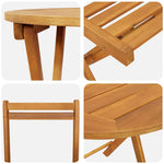 Garden Bistro Set with Cushion 3 pcs Brown Solid acacia wood 4105500