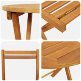 Garden Bistro Set with Cushion 3 pcs Brown Solid acacia wood 4105500