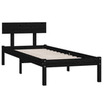 Bed Frame without Mattress Black Solid Wood 90x200 cm 810136