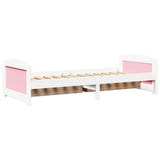 Day Bed with 2 Drawers without Mattress IRUN White&Pink 90x200 cm 3314679