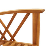 Garden Chair Set of 2 Natural Wood Solid acacia wood Standard 310266
