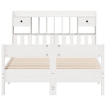 Bookcase Bed without Mattress White 140x190cm Solid Wood Pine 3323039