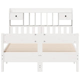 Bookcase Bed without Mattress White 140x190cm Solid Wood Pine 3323039