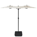 Double-Head Garden Parasol Sand White 316x145 cm 362961