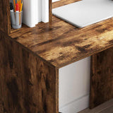 Desk with Shelf Smoked Oak 91 x 50 x 149 cm Engineered Wood 869262