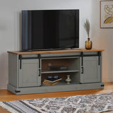 TV Cabinet HALDEN 2 Sliding Doors Grey 150x40x60 cm Solid Wood 4018415