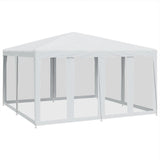 Party Tent with 8 Mesh Sidewalls White 4x4 m HDPE 4010061