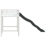 Kids'Loft Bed Frame with Slide White and Anthracite 42020780