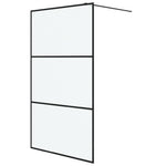 Walk-in Shower Wall Black 115x195 cm Frosted ESG Glass 152113
