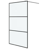 Walk-in Shower Wall Black 115x195 cm Frosted ESG Glass 152113