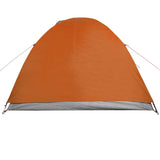 ZNTS Camping Tent Dome 4-Person Grey and Orange Waterproof 94337