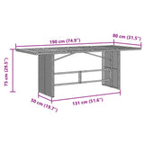 Garden Dining Set 7 pcs Black and Brown Poly Rattan 3365450
