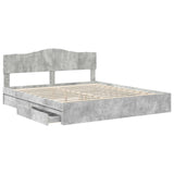 Storage Bed Concrete Grey 180 x 200 cm Engineered Wood 3413071