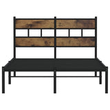 Metal Bed Frame without Mattress Smoked Oak 120x190 cm Small Double 4017050
